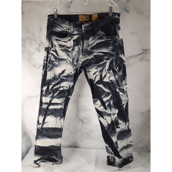 EVOLUTION Jeans Mens 38x30  Straight Leg Strechy Stonewashed Y2K Punk Skater - Picture 1 of 9